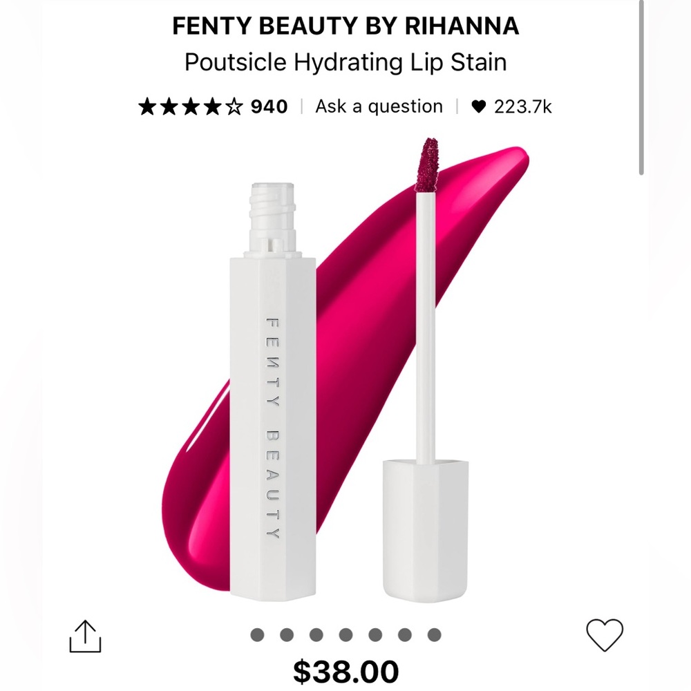 FENTY BEAUTY Poutsicle Hydrating Lip Stain in Fuschia Wife